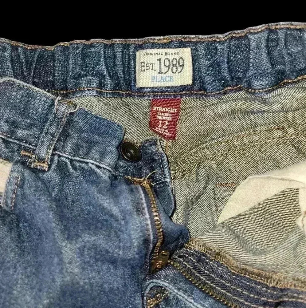 Children's Place Boys Straight Jeans Size 12 - Picture 2 of 6